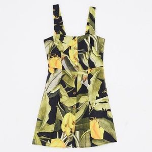 Farm Rio Black Banana Craze Linen mini dress size XS